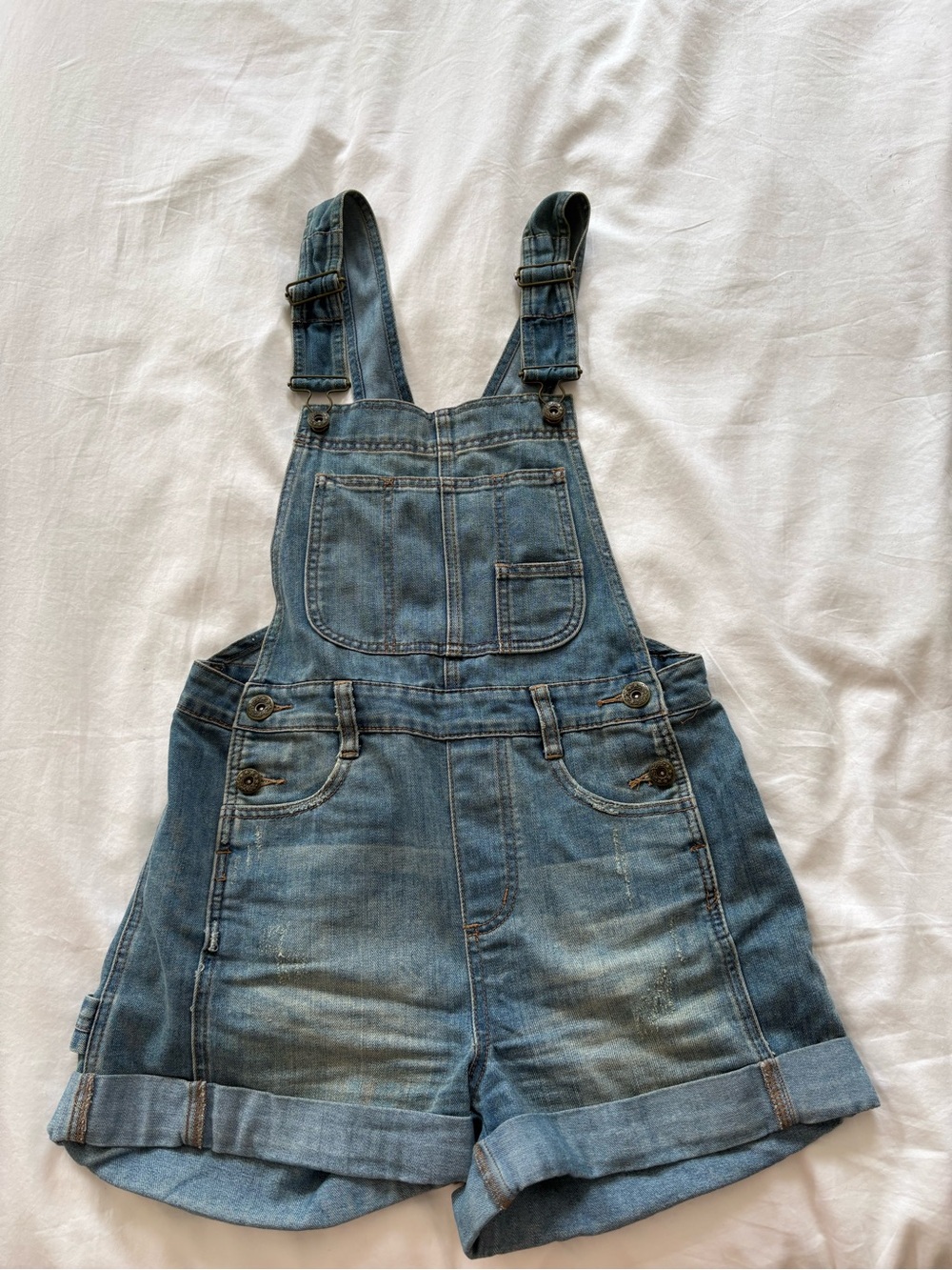 Free People Denim Short Overalls - Blue